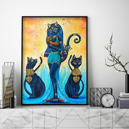 Cat - Full Round Drill Diamond Painting 30*40CM