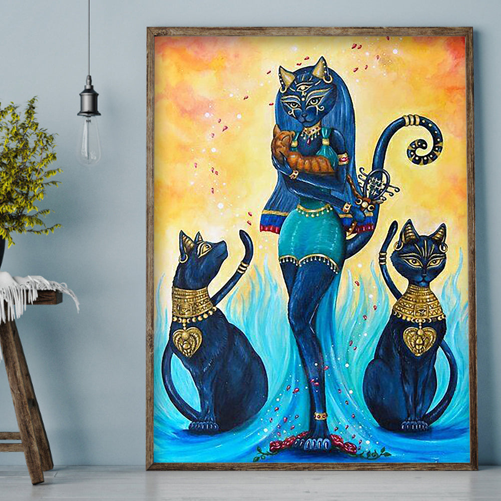 Cat - Full Round Drill Diamond Painting 30*40CM