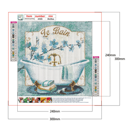 Classical Bathtub - Full Round Drill Diamond Painting 30*30CM