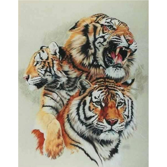 Two Tigers - Full Round Drill Diamond Painting 30*40CM