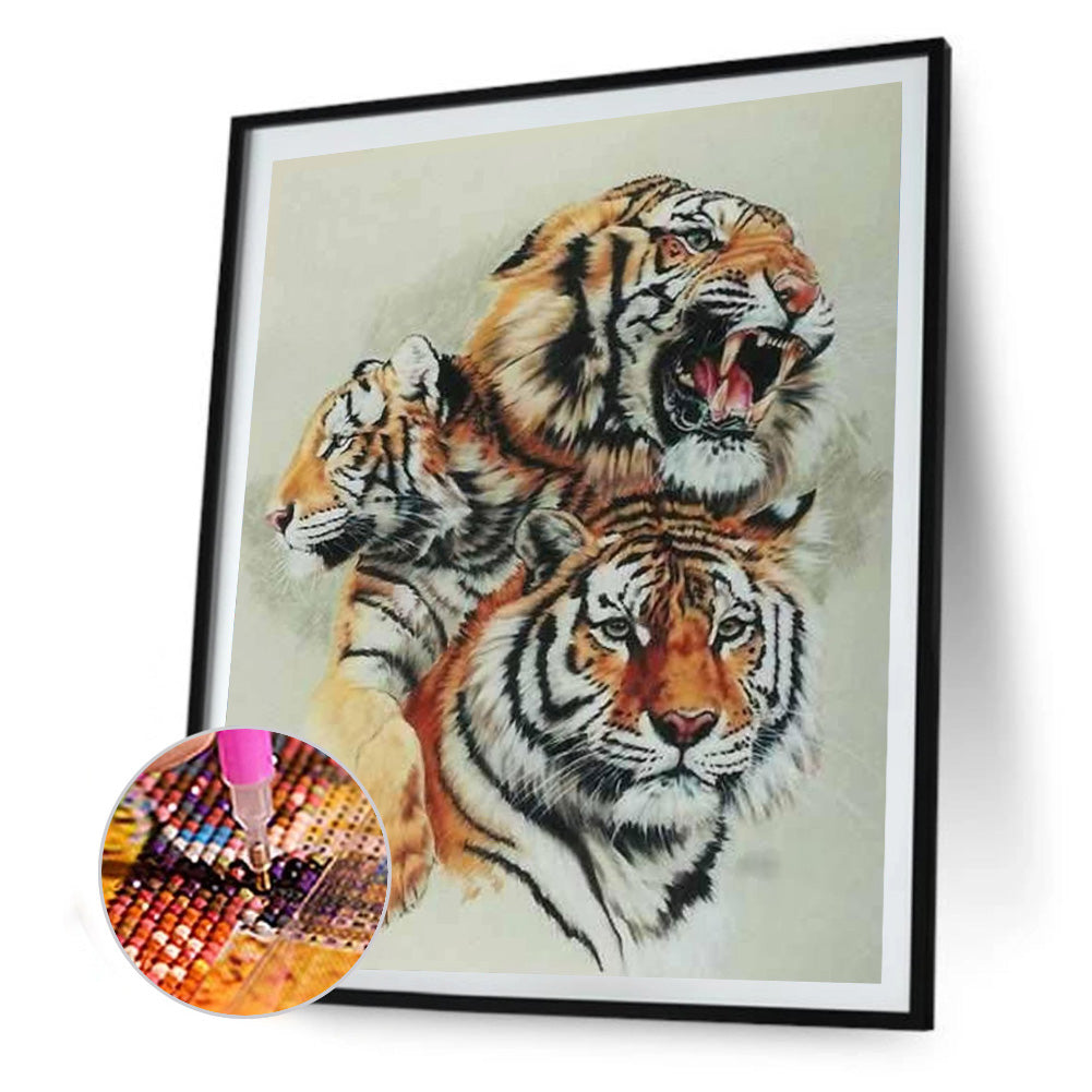 Two Tigers - Full Round Drill Diamond Painting 30*40CM