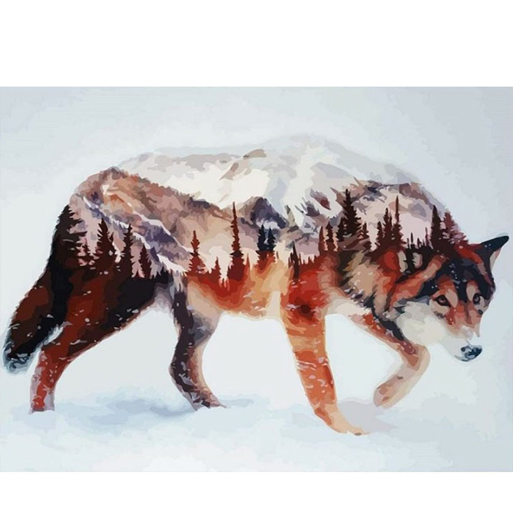Wolf in Snow - Full Round Drill Diamond Painting 40*30CM