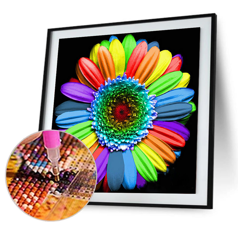 Multi Color Flower - Full Round Drill Diamond Painting 30*30CM