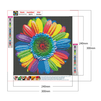 Multi Color Flower - Full Round Drill Diamond Painting 30*30CM