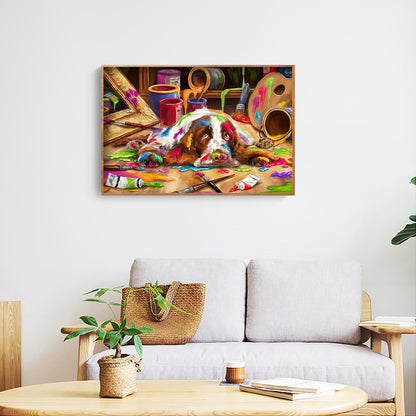 Cute Dog - Full Round Drill Diamond Painting 40*30CM