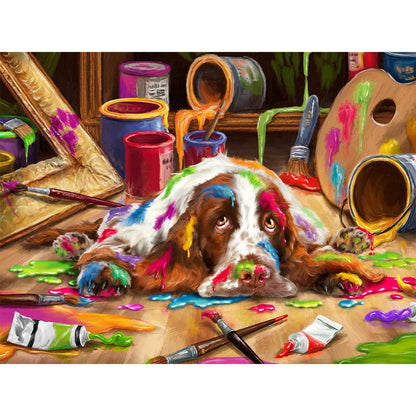 Cute Dog - Full Round Drill Diamond Painting 40*30CM