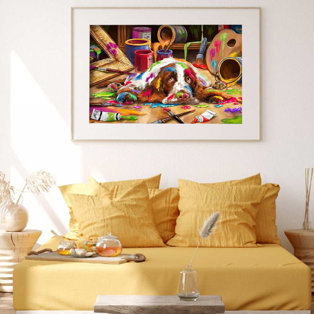 Cute Dog - Full Round Drill Diamond Painting 40*30CM