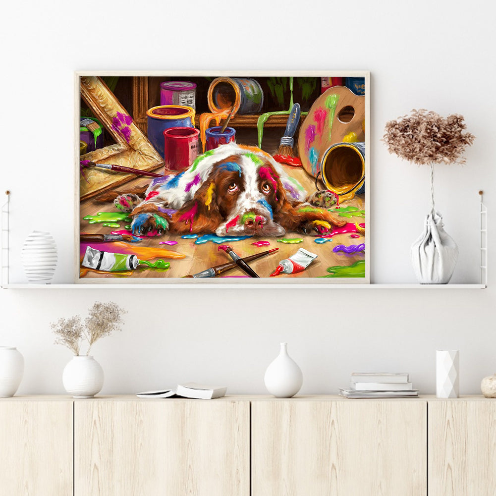 Cute Dog - Full Round Drill Diamond Painting 40*30CM