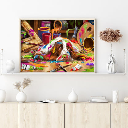 Cute Dog - Full Round Drill Diamond Painting 40*30CM