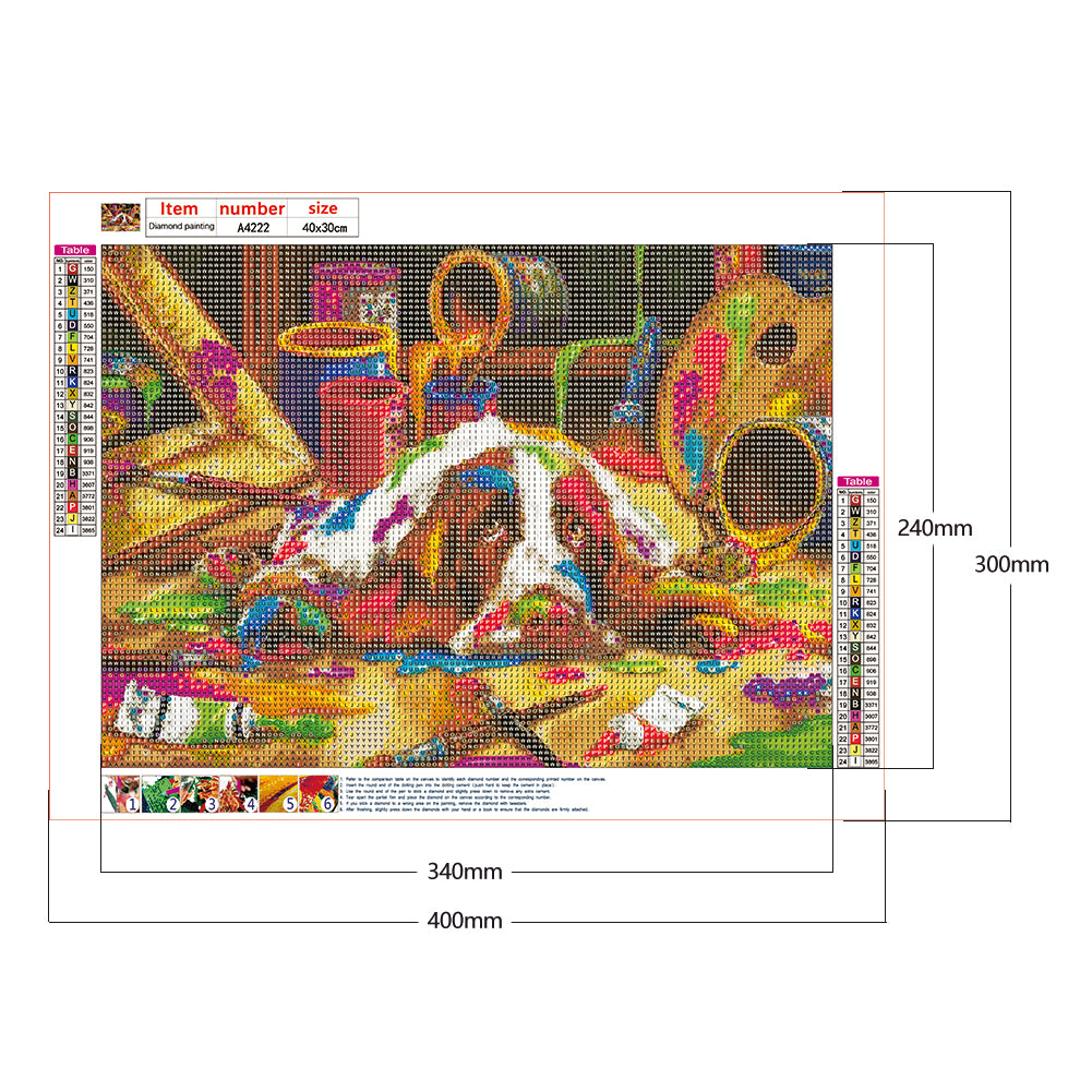 Cute Dog - Full Round Drill Diamond Painting 40*30CM