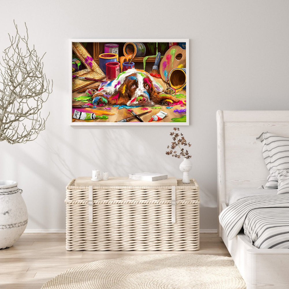 Cute Dog - Full Round Drill Diamond Painting 40*30CM