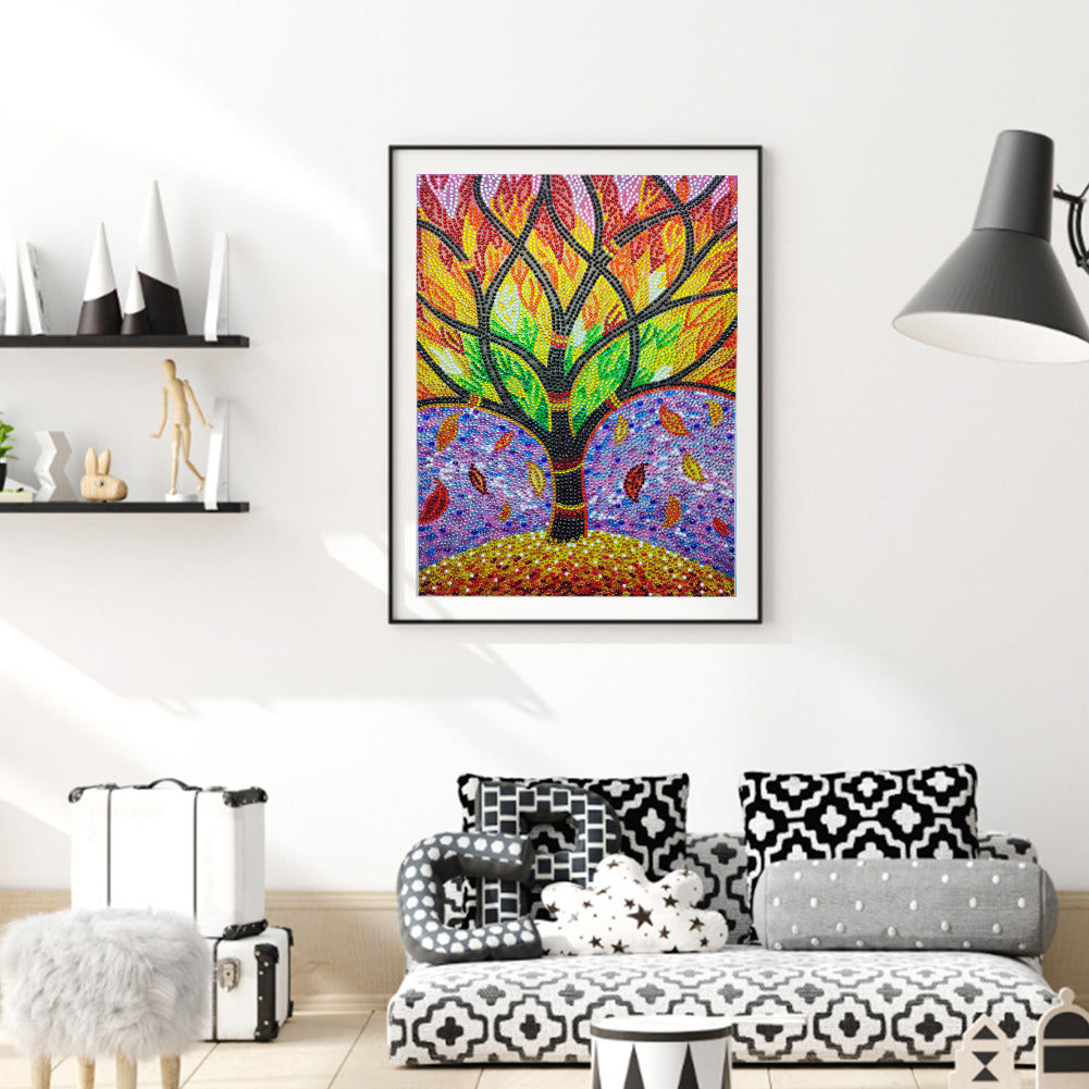 Lush Tree - Special Shaped Drill Diamond Painting 30*40CM