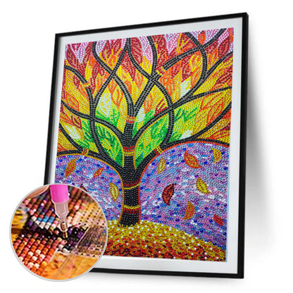 Lush Tree - Special Shaped Drill Diamond Painting 30*40CM