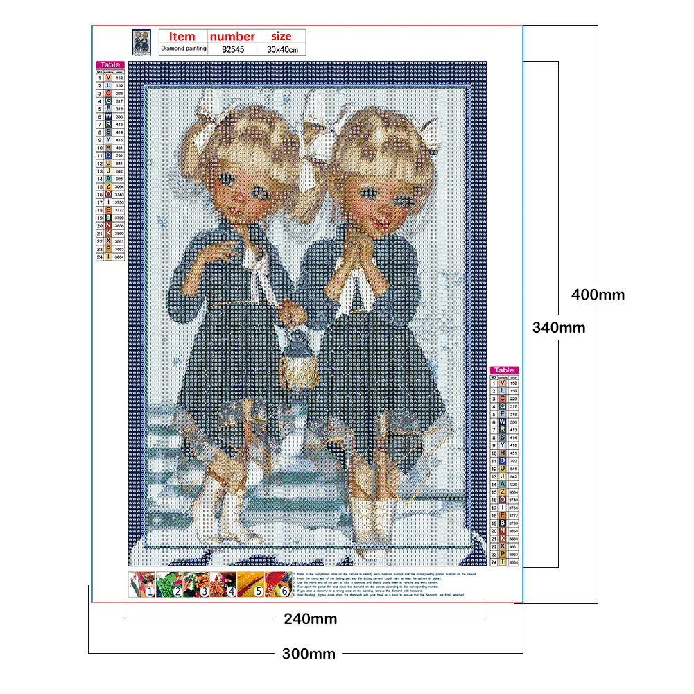 Cartoon Dolls - Special Shaped Drill Diamond Painting 30*40CM