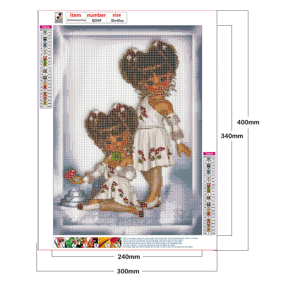 Cartoon Dolls - Special Shaped Drill Diamond Painting 30*40CM