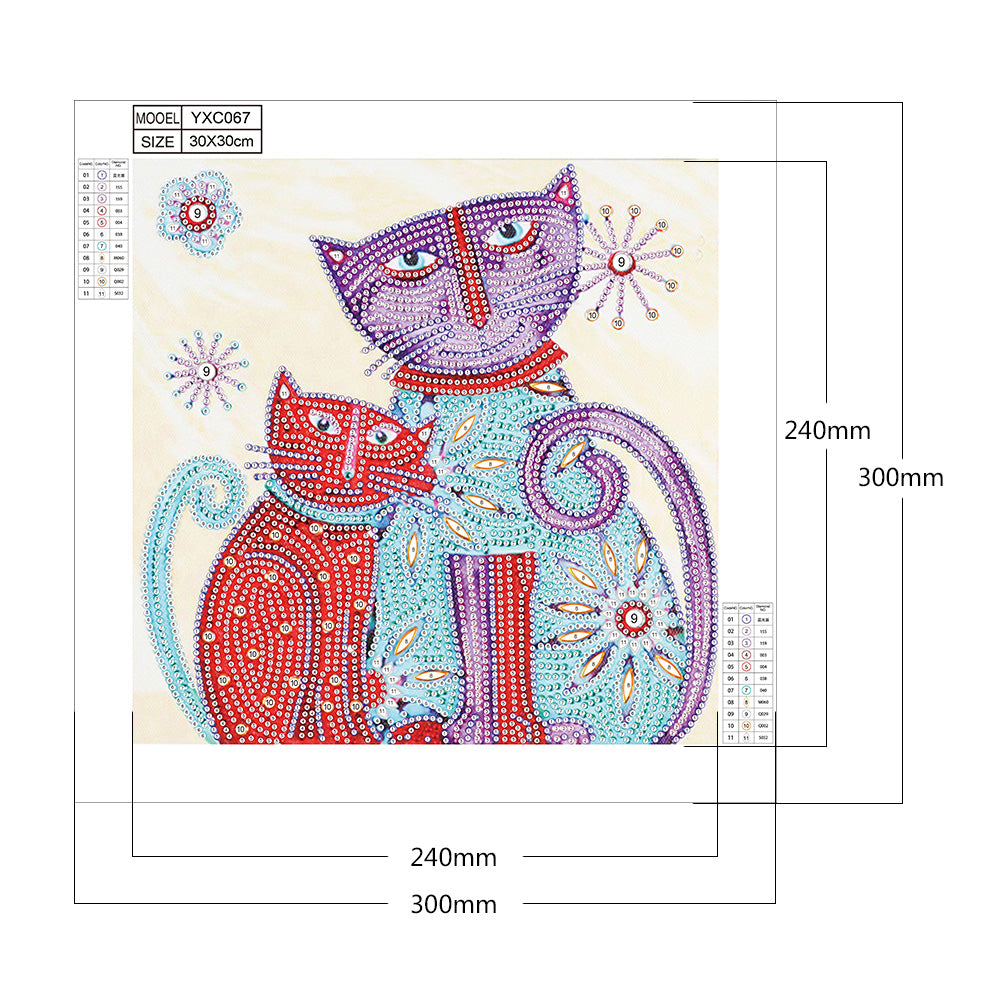 Color Cats - Full Round Drill Diamond Painting 30*30CM