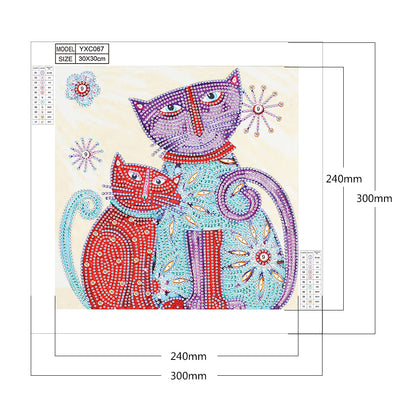 Color Cats - Full Round Drill Diamond Painting 30*30CM