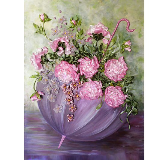 Umbrella Flower - Full Square Drill Diamond Painting 30*40CM