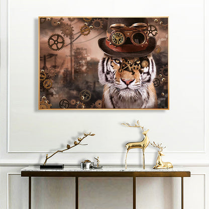 Steampunk Tiger - Full Round Drill Diamond Painting 40*30CM