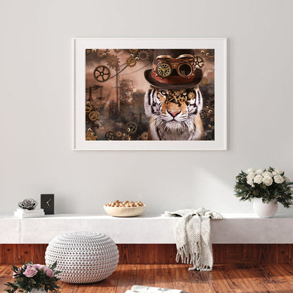 Steampunk Tiger - Full Round Drill Diamond Painting 40*30CM