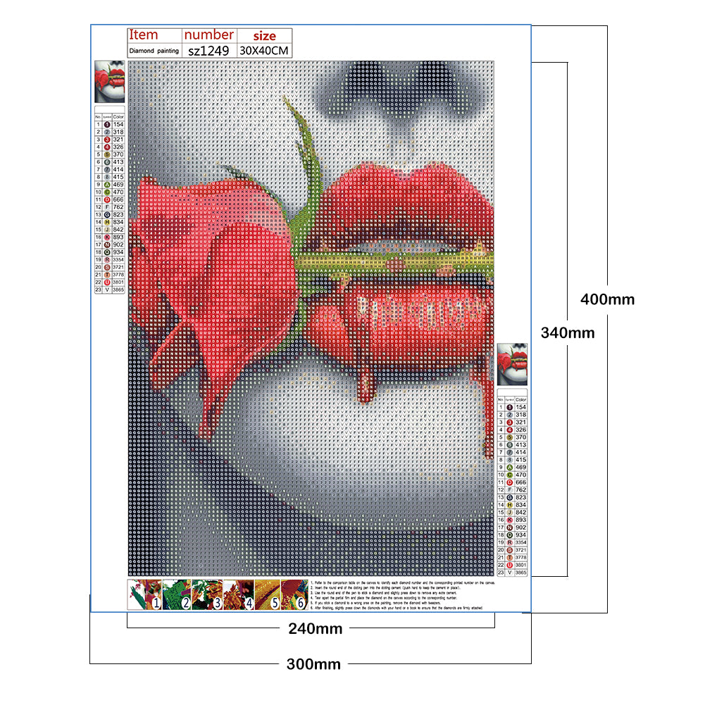 Rose - Full Round Drill Diamond Painting 30*40CM