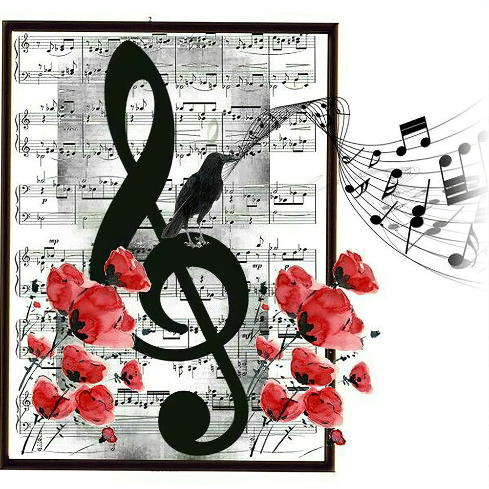 Music Notes - Full Round Drill Diamond Painting 35*35CM