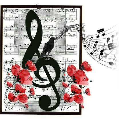 Music Notes - Full Round Drill Diamond Painting 35*35CM