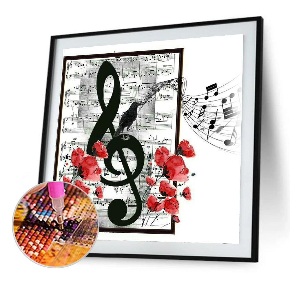 Music Notes - Full Round Drill Diamond Painting 35*35CM