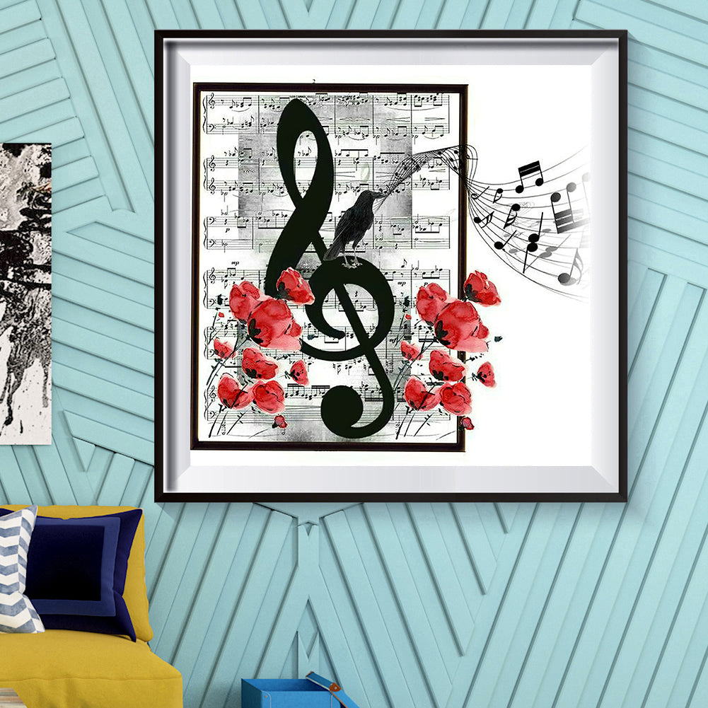 Music Notes - Full Round Drill Diamond Painting 35*35CM