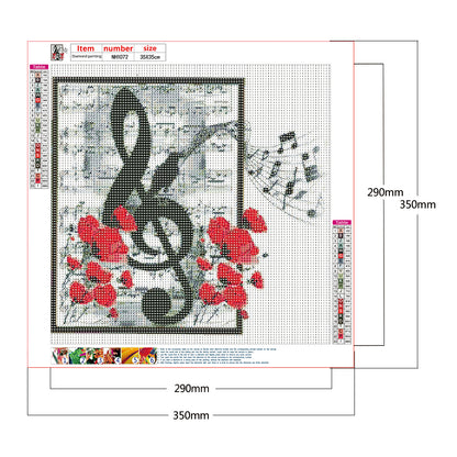 Music Notes - Full Round Drill Diamond Painting 35*35CM