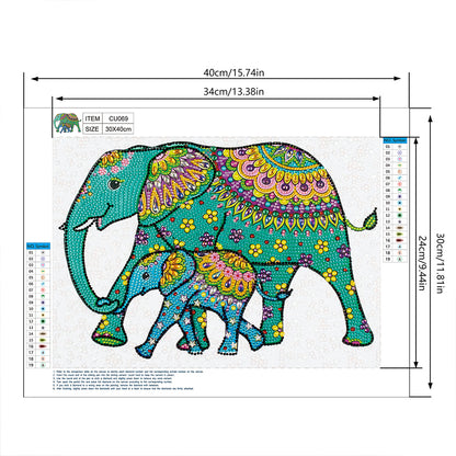 Elephant - Special Shaped Drill Diamond Painting 40*30CM