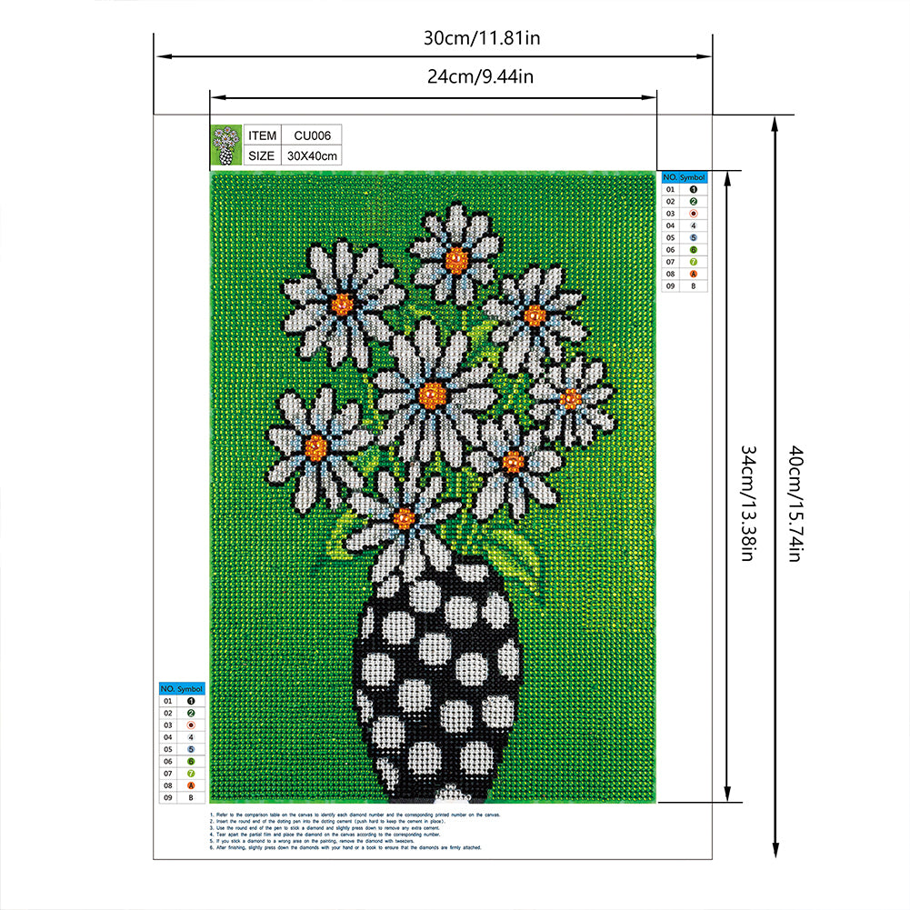 Daisy - Special Shaped Drill Diamond Painting 30*40CM