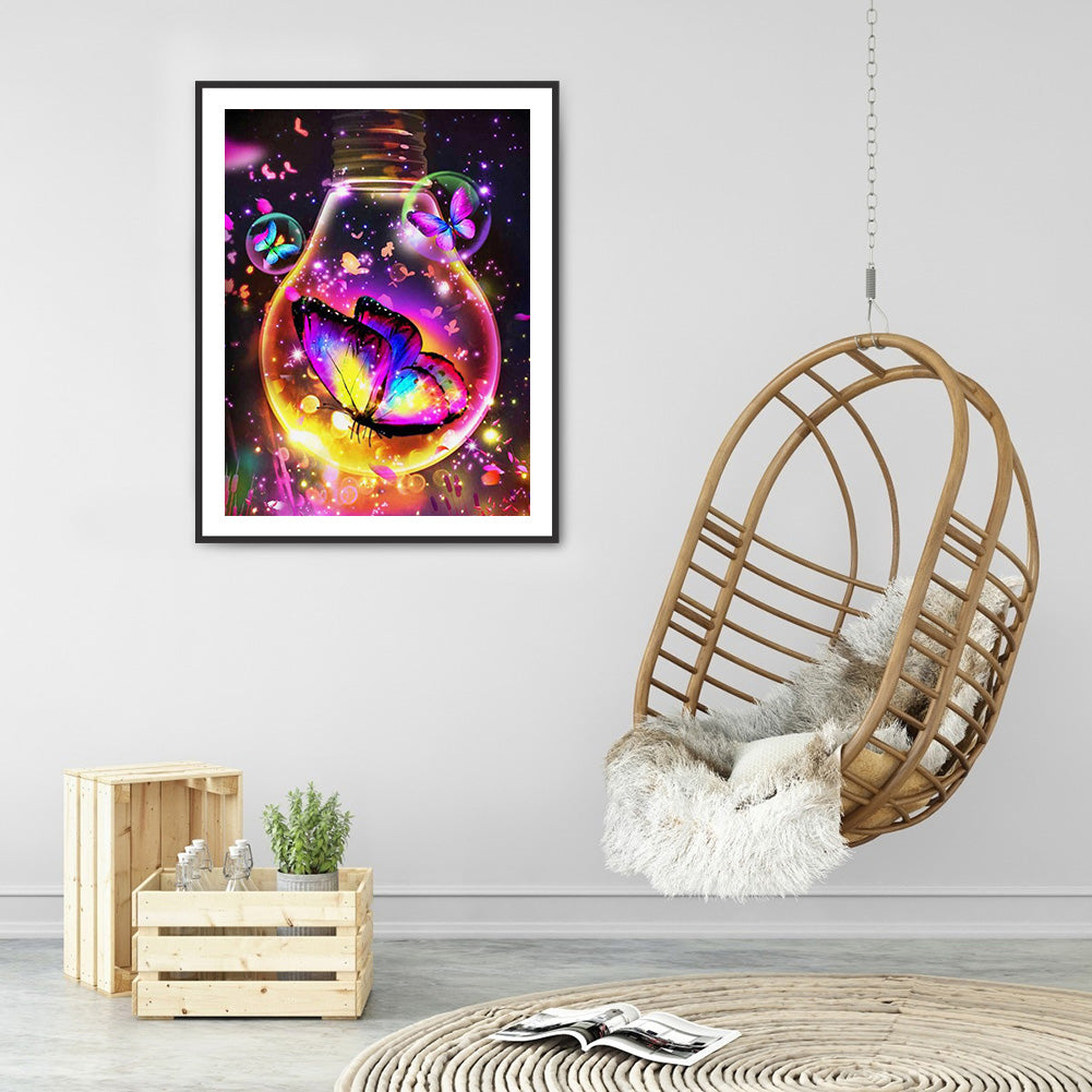 Butterfly Bulb - Full Round Drill Diamond Painting 30*40CM