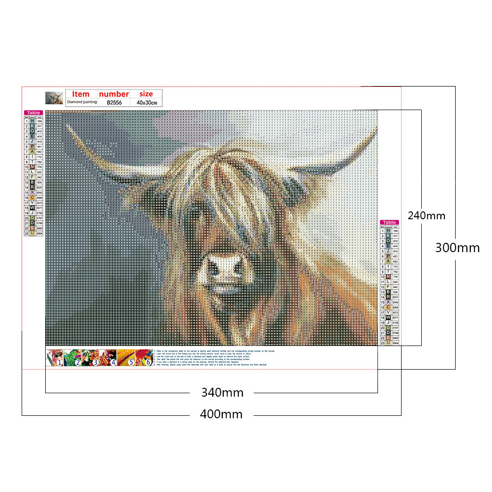 Cow - Full Round Drill Diamond Painting 40*30CM