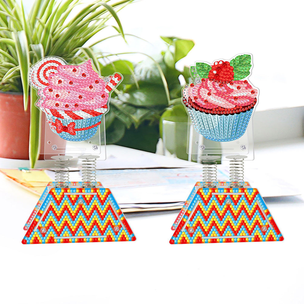 2pcs DIY Diamond Drill Spring Doll Ornaments Holiday Home Table Desk Decor