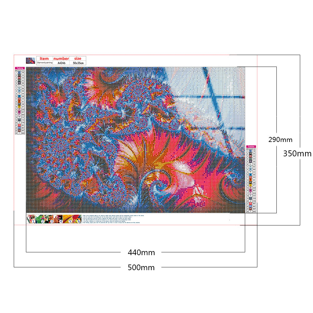 Colorful Pattern - Full Round Drill Diamond Painting 50*35CM