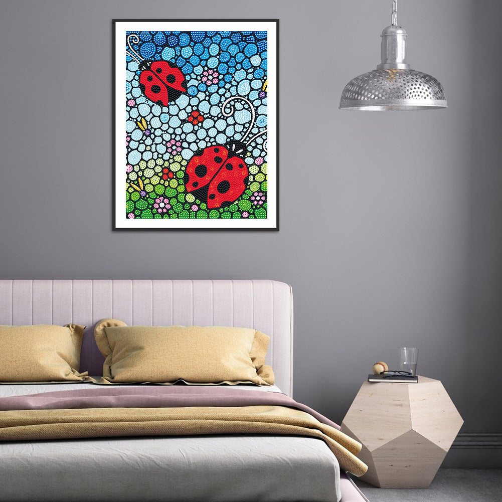 Ladybug - Special Shaped Drill Diamond Painting 30*40CM