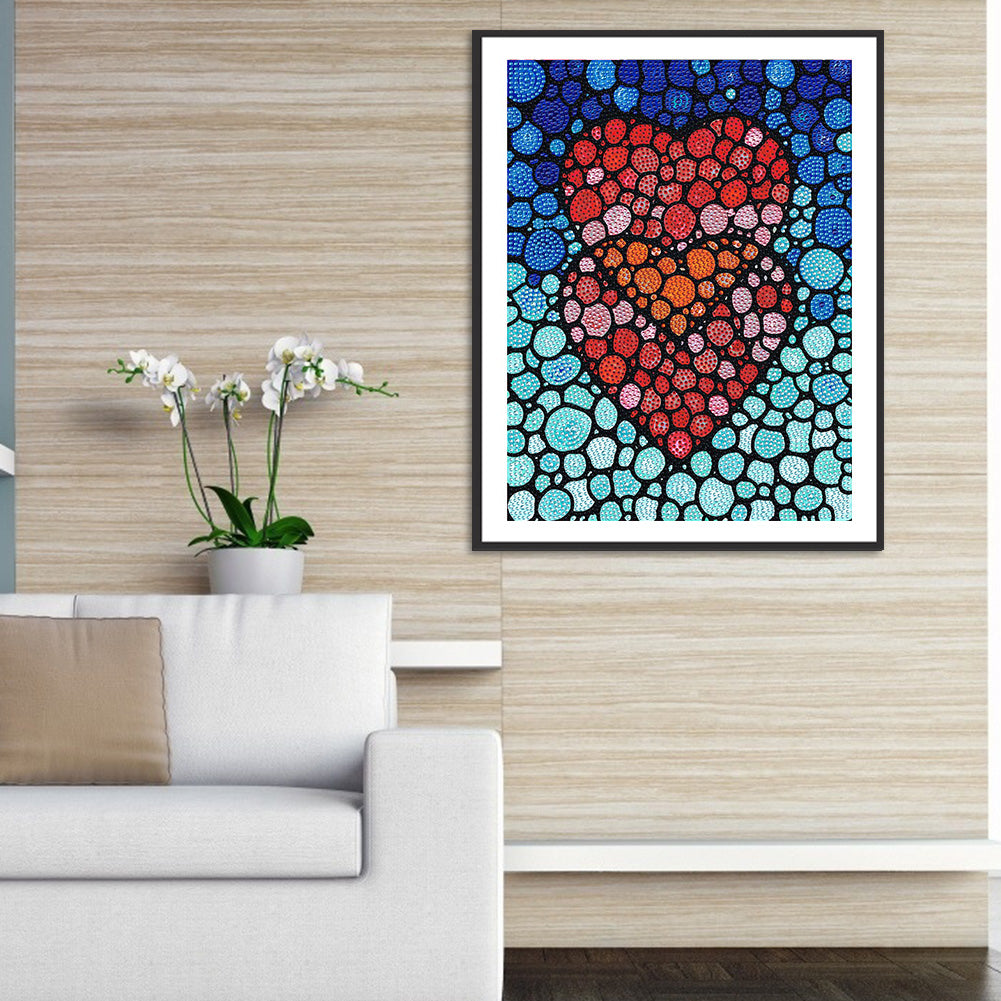 Love Heart - Special Shaped Drill Diamond Painting 30*40CM