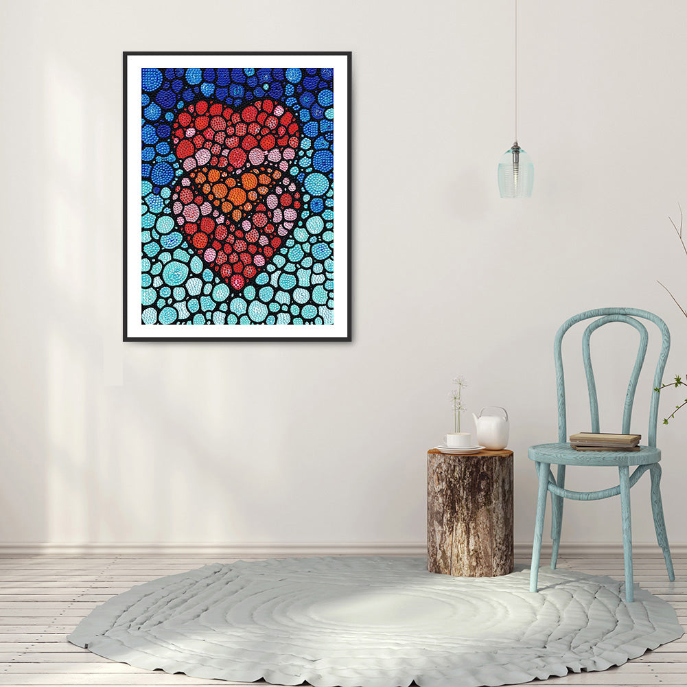 Love Heart - Special Shaped Drill Diamond Painting 30*40CM