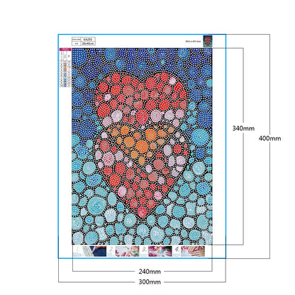 Love Heart - Special Shaped Drill Diamond Painting 30*40CM