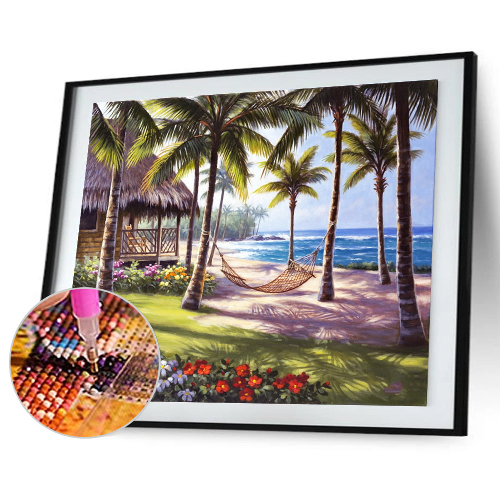 Coconut Tree - Full Round Drill Diamond Painting 40*30CM