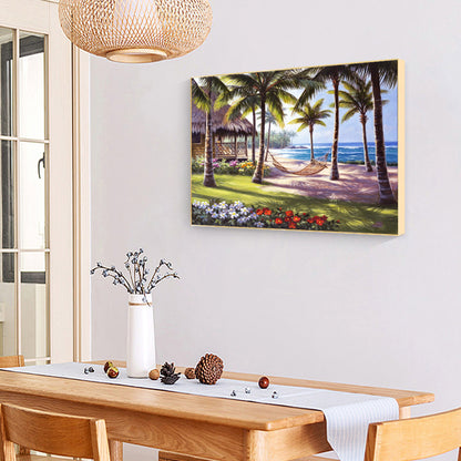 Coconut Tree - Full Round Drill Diamond Painting 40*30CM