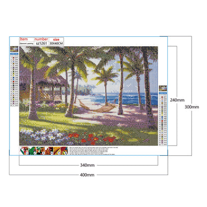 Coconut Tree - Full Round Drill Diamond Painting 40*30CM