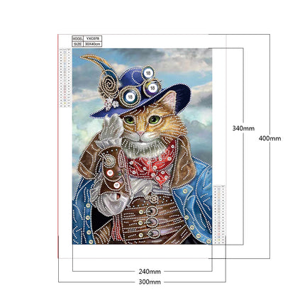 Cat - Special Shaped Drill Diamond Painting 30*40CM