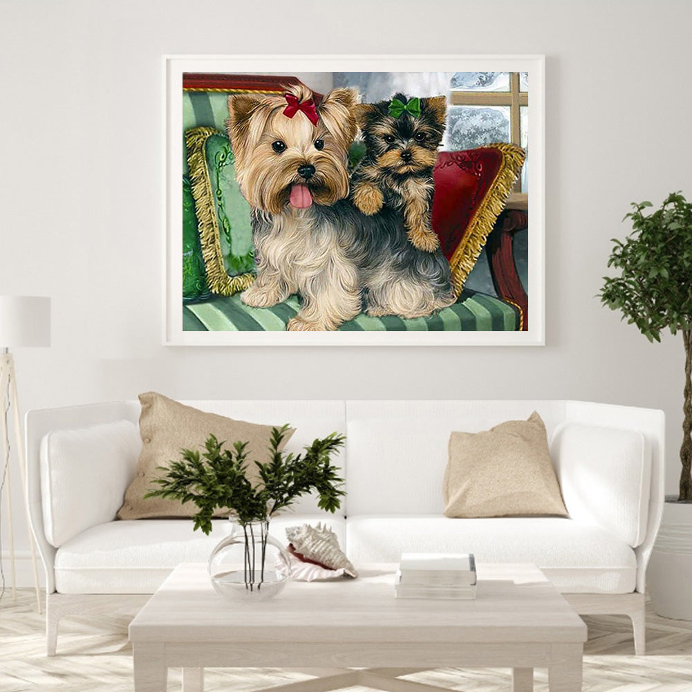 Dog - Full Round Drill Diamond Painting 40*30CM