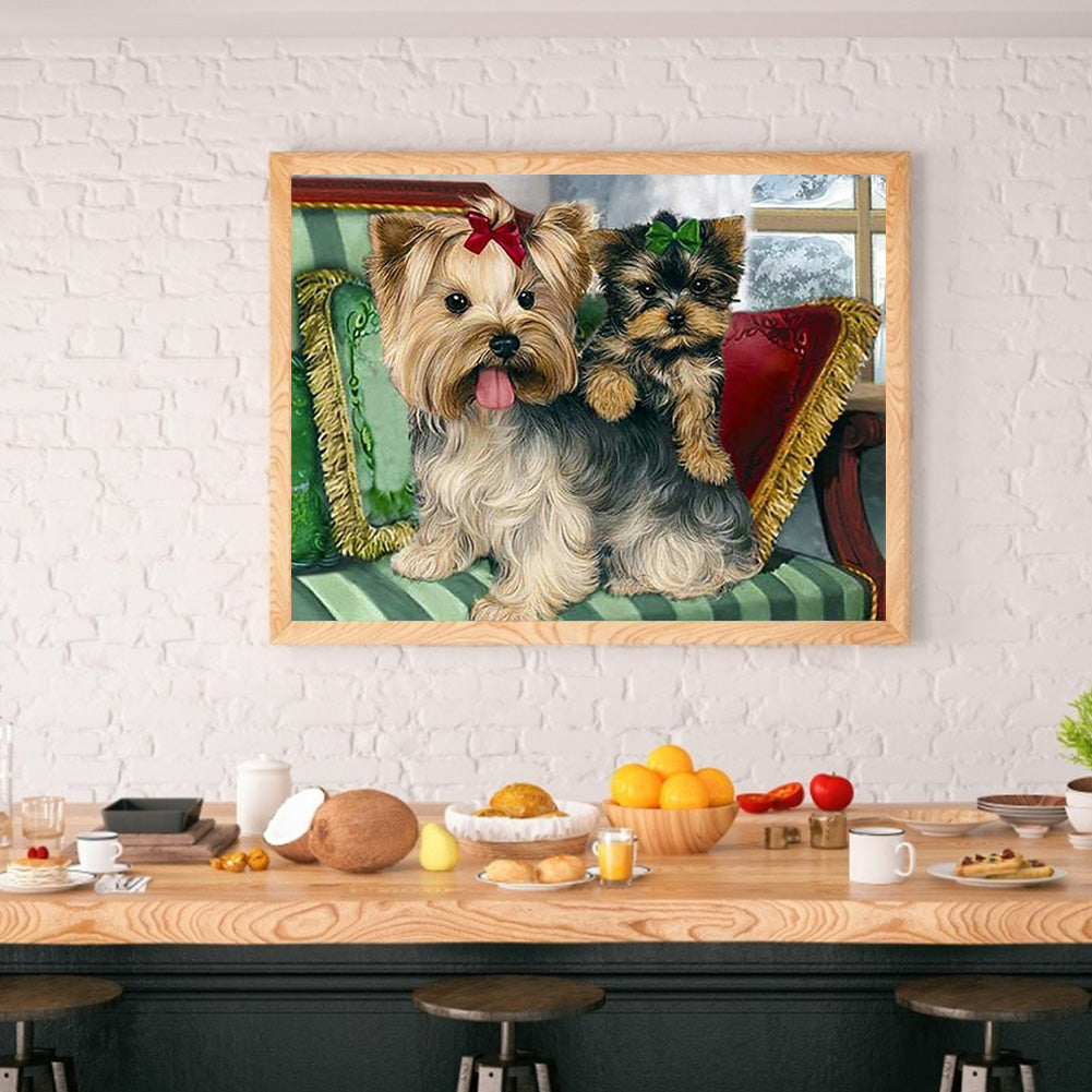 Dog - Full Round Drill Diamond Painting 40*30CM