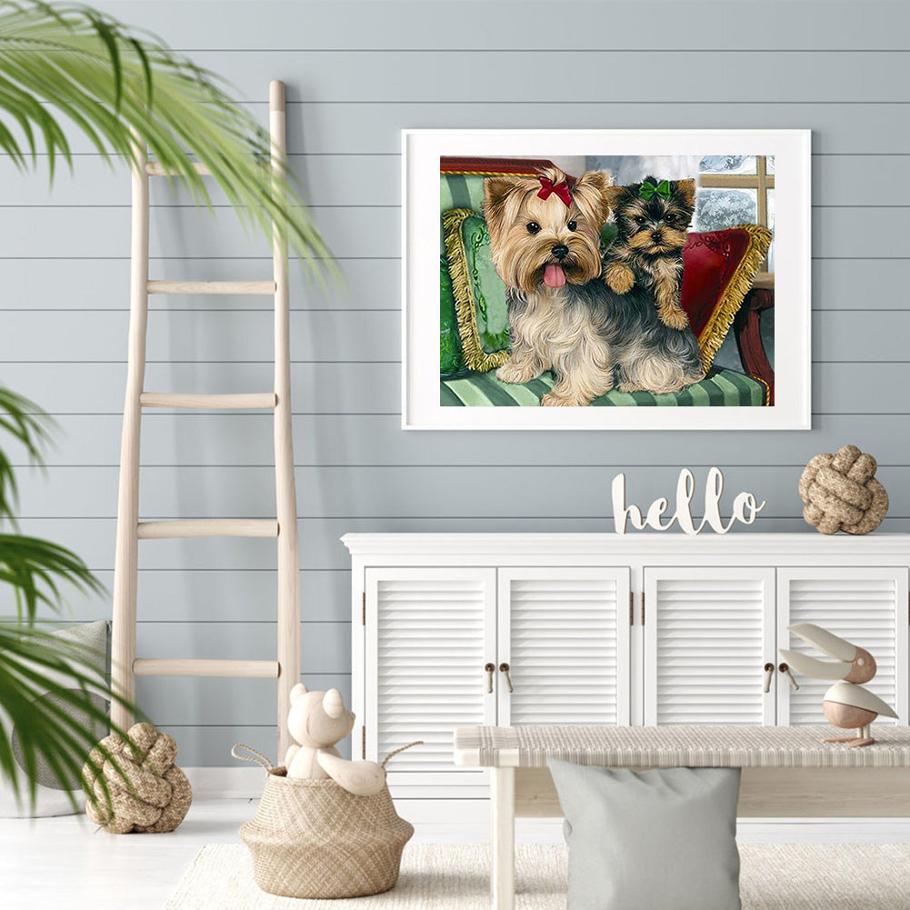 Dog - Full Round Drill Diamond Painting 40*30CM