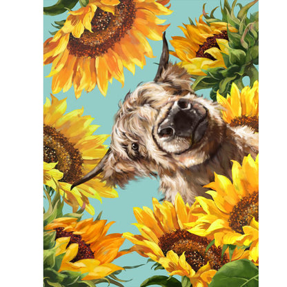 Sunflower Cow - Full Round Drill Diamond Painting 30*40CM