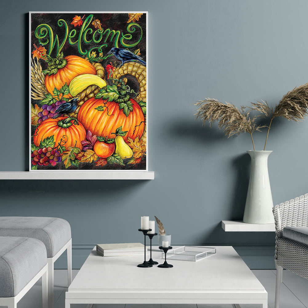 Welcome Pumpkin - Full Round Drill Diamond Painting 30*40CM