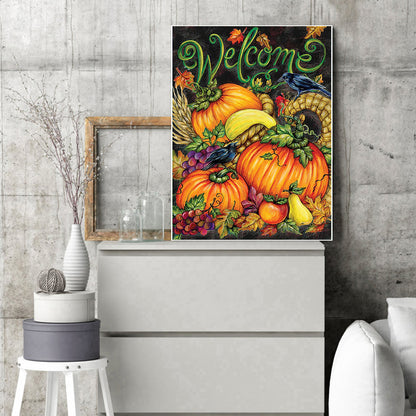 Welcome Pumpkin - Full Round Drill Diamond Painting 30*40CM